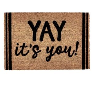 "Yay, it's you" Printed Coir Fiber Doormat